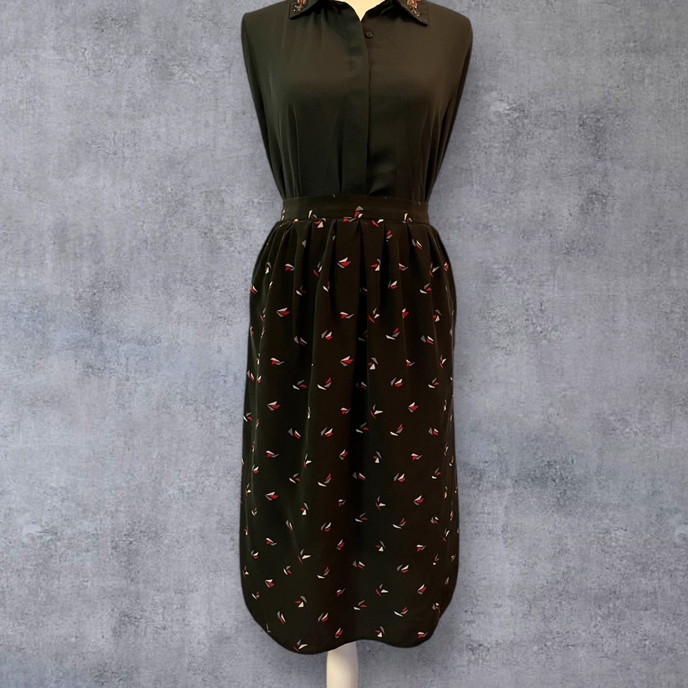 Maggy London Black 100%silk skirt office, formal Sz 8P